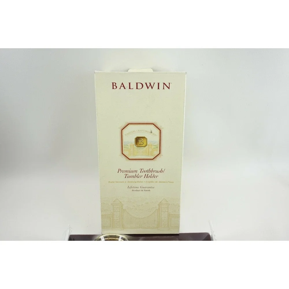 Baldwin Harlequin Premium Bathroom Toothbrush / Tumbler Holder Acrylic and Brass